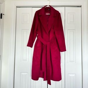 City Chic Romantic Luxe Wool Blend Coat - cerise